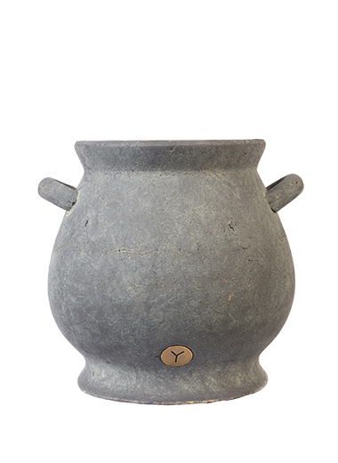 OLD STONE PLANTER WITH 2 HANDLES