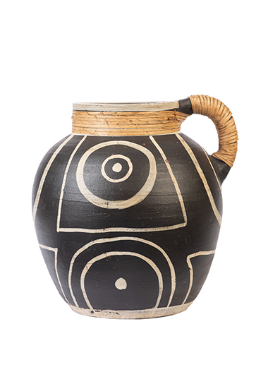 BLACK&WHITE AFRICAN THEME VASE