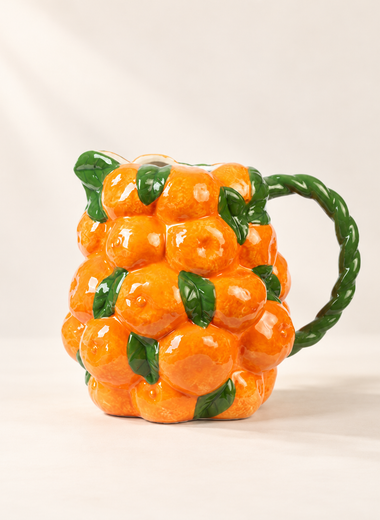 ORANGE VASE WITH HANDLE