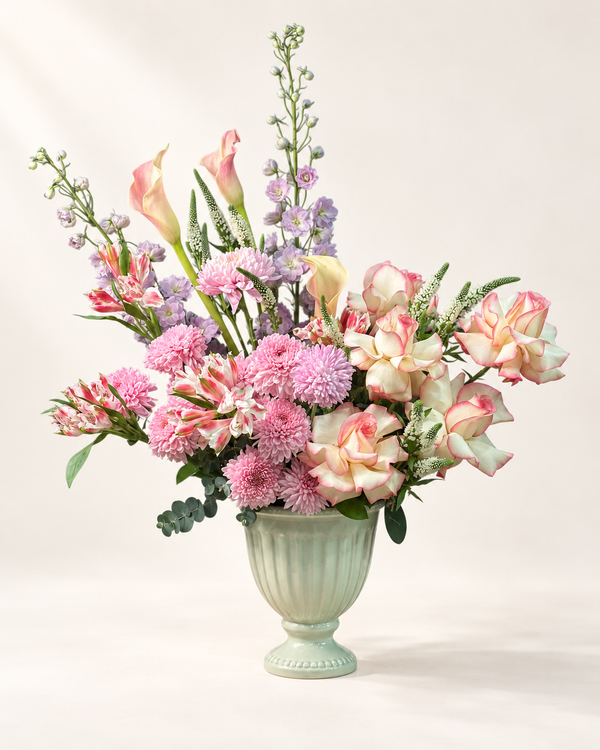 A detail of the Rose Whisper arrangement