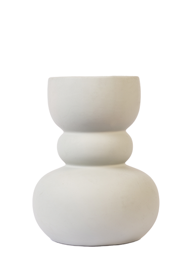 WHITE SHORT MODERN VASE