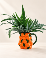 ORANGE VASE WITH HANDLE